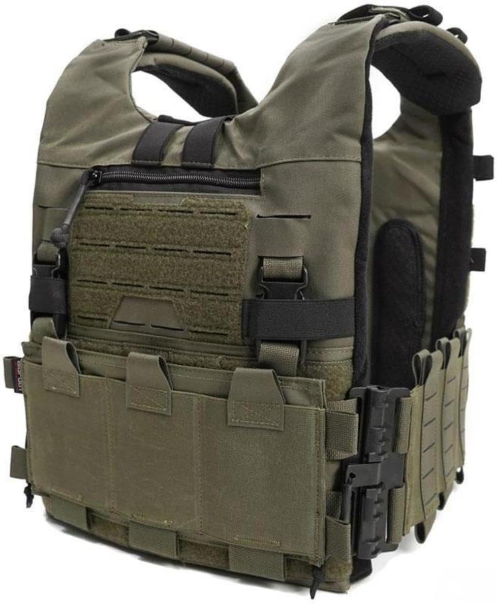 [KDTAC] GTPC2.0 Tactical Vest - MOLLE Panel System, Ranger Green (RG) - HD Close-Up with Loaded Configuration