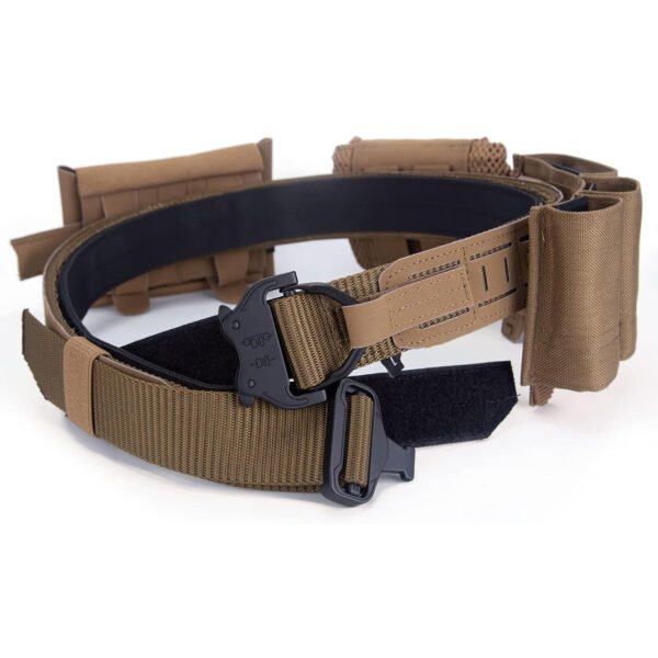 KDTAC Survival Game Tactical Belt - Laser-Cut 500D Cordura MOLLE-Compatible in Coyote Brown AirsoftOutdoor Gear