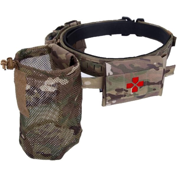 KDTAC Survival Game Tactical Belt - Paper Pouch Deployment Details - MultiCam