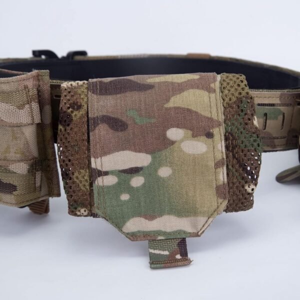 KDTAC Survival Game Tactical Belt - Paper Pouch Folding Mechanism Details - MultiCam