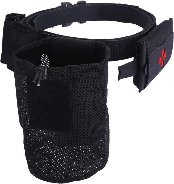 KDTAC Survival Game Tactical Belt - Rapid-Deployment Paper Pouch System - Stealth Black (BLK)