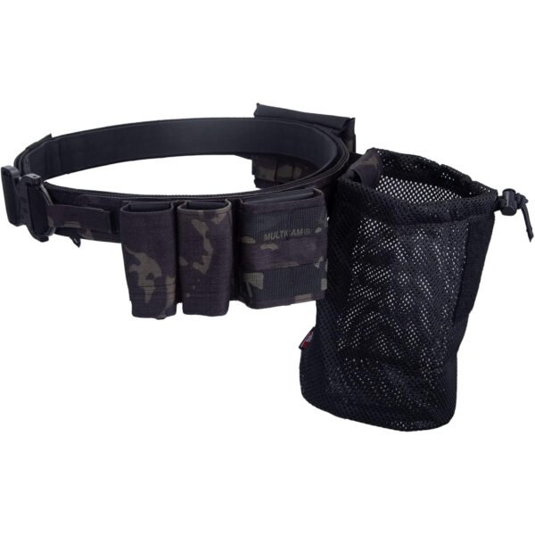 KDTAC Survival Game Tactical Belt - Side Profile & Modular Configuration - MultiCam Battle Kit (MCBK)