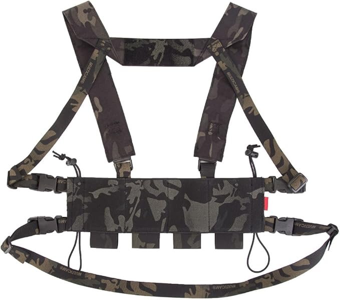 KDTAC Survival Tactical Vest - Storage Compartment, 500D Cordura, MultiCam Black (MCBK) - Rear View Display