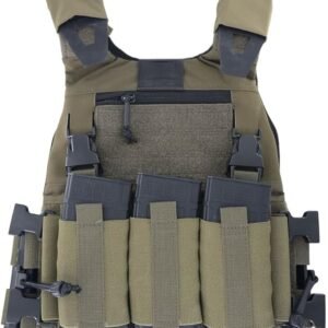 KDTAC-FCSK4.0-Tactical-Plate-Carrier-Front-500D-Cordura-SWIFT-CLIP-M4-Mag-Pouch-Ranger-Green-March2025