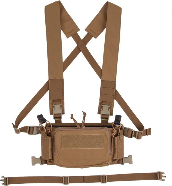 [KDTAC] CRM Longfei Tactical Chest Rig Front Panel - Coyote Brown Desert-Optimized MOLLE Platform, 500D Nylon Tactical Vest for Arid Environments & Spec Ops Heat-Resistant Hook & Loop Panels (2025 Tactical Standard)