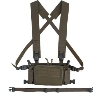 [KDTAC] CRM Longfei Tactical Chest Rig Front Panel - Ranger Green Modular MOLLE Loadout System, 500D Nylon Airsoft Harness for Woodland Survival & Field Training Reinforced Quick-Release Buckles (Military-Grade Webbing)