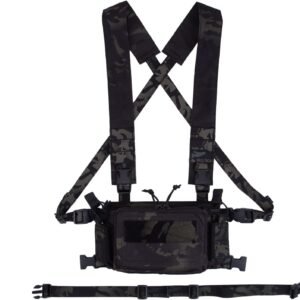 [KDTAC] CRM Longfei Tactical Chest Rig - Front Panel Multicam Black Display Quick-Detach MOLLE System, 500D Nylon Combat Harness for Night Vision & Urban Operations 2025 Spring Limited Edition