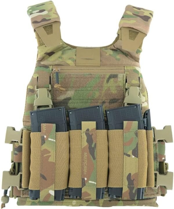 KDTAC FCSK4.0 Tactical Plate Carrier (Multicam) – 500D Cordura® Detachable Mag System NIJ-Certified Modular Ballistic Vest with Rapid-Release MOLLE Platform